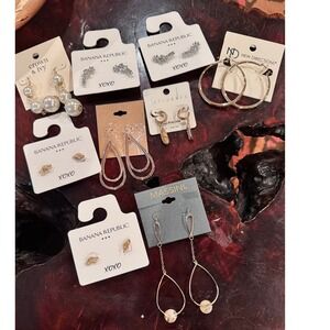 Nordtrom NEW 9 Pairs Earrings Studs, Hoops, Dangels
